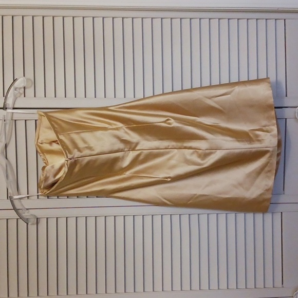 VINTAGE Jessica McClintock Gold Strapless Mini Dress, 80s Prom Queen, Size 4 - Picture 4 of 11